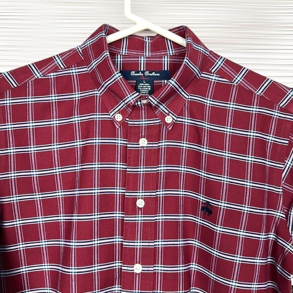 NWOT Boy’s Brooks Brothers Fleece Plaid Cotton Long Sleeve Button Down Shirt L - Picture 4 of 13